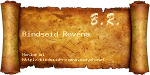 Bindseid Rovéna névjegykártya